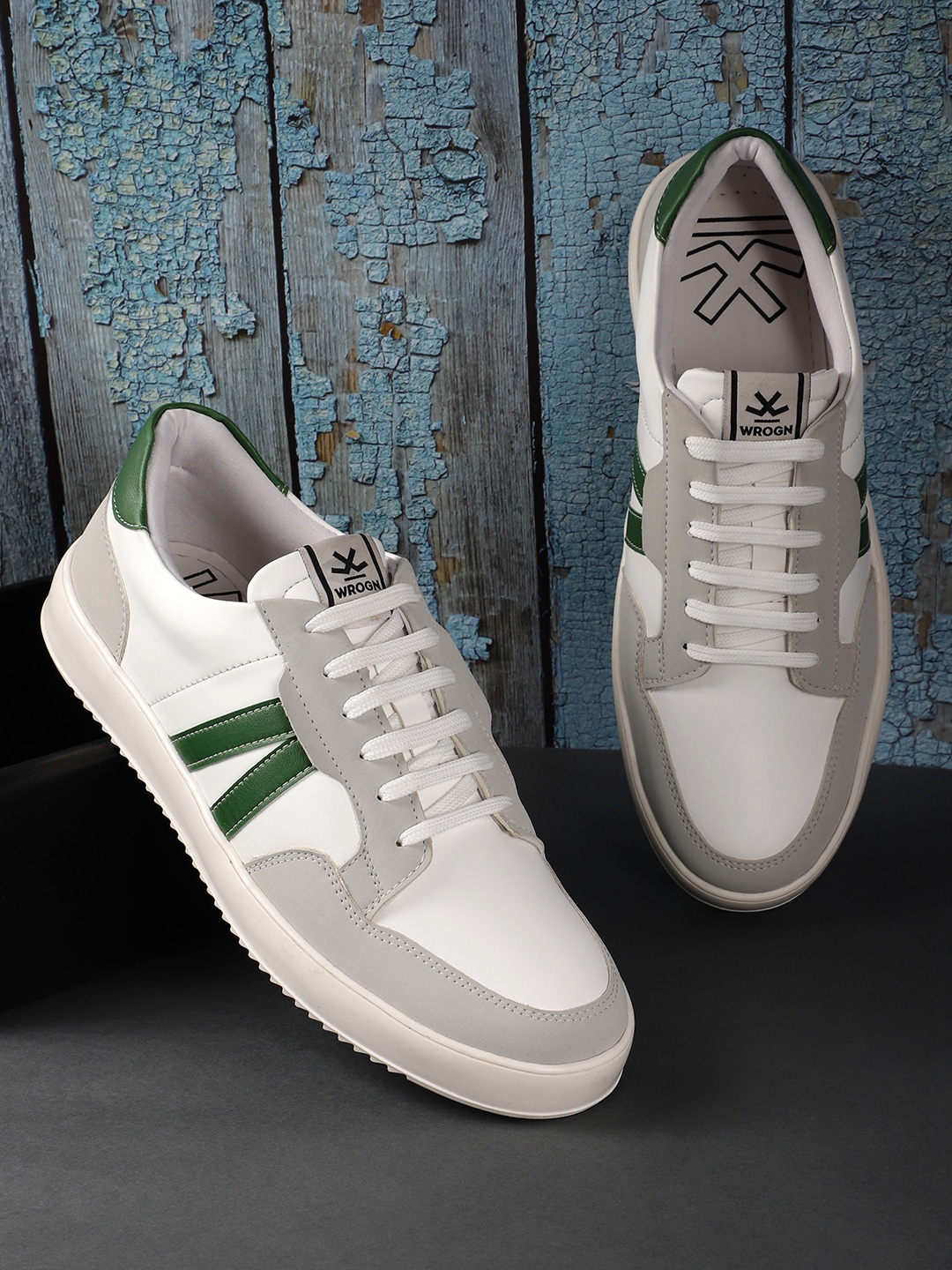 

WROGN Men White Colourblocked Sneakers