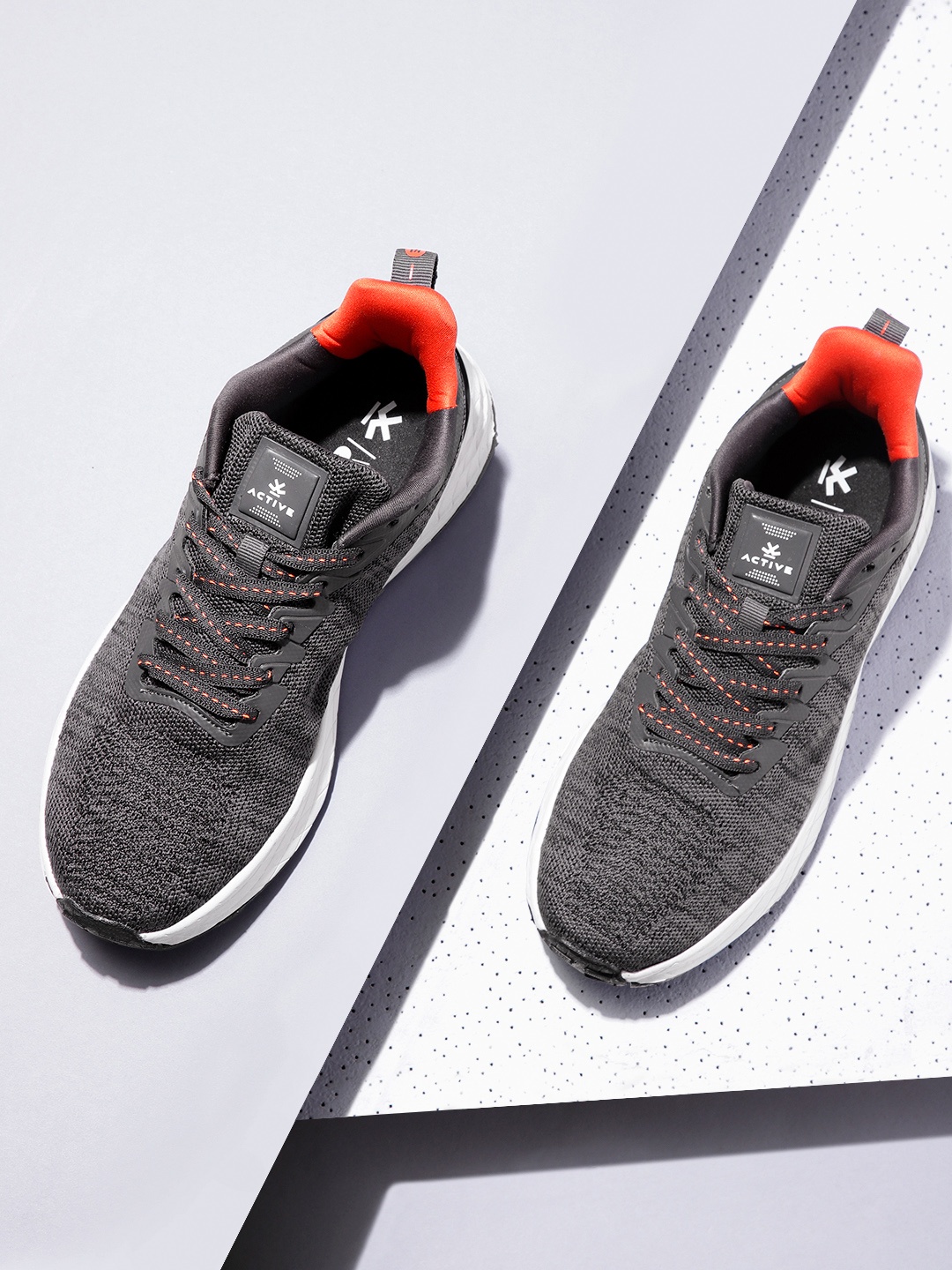 

WROGN Men Woven Design Running Shoes, Grey
