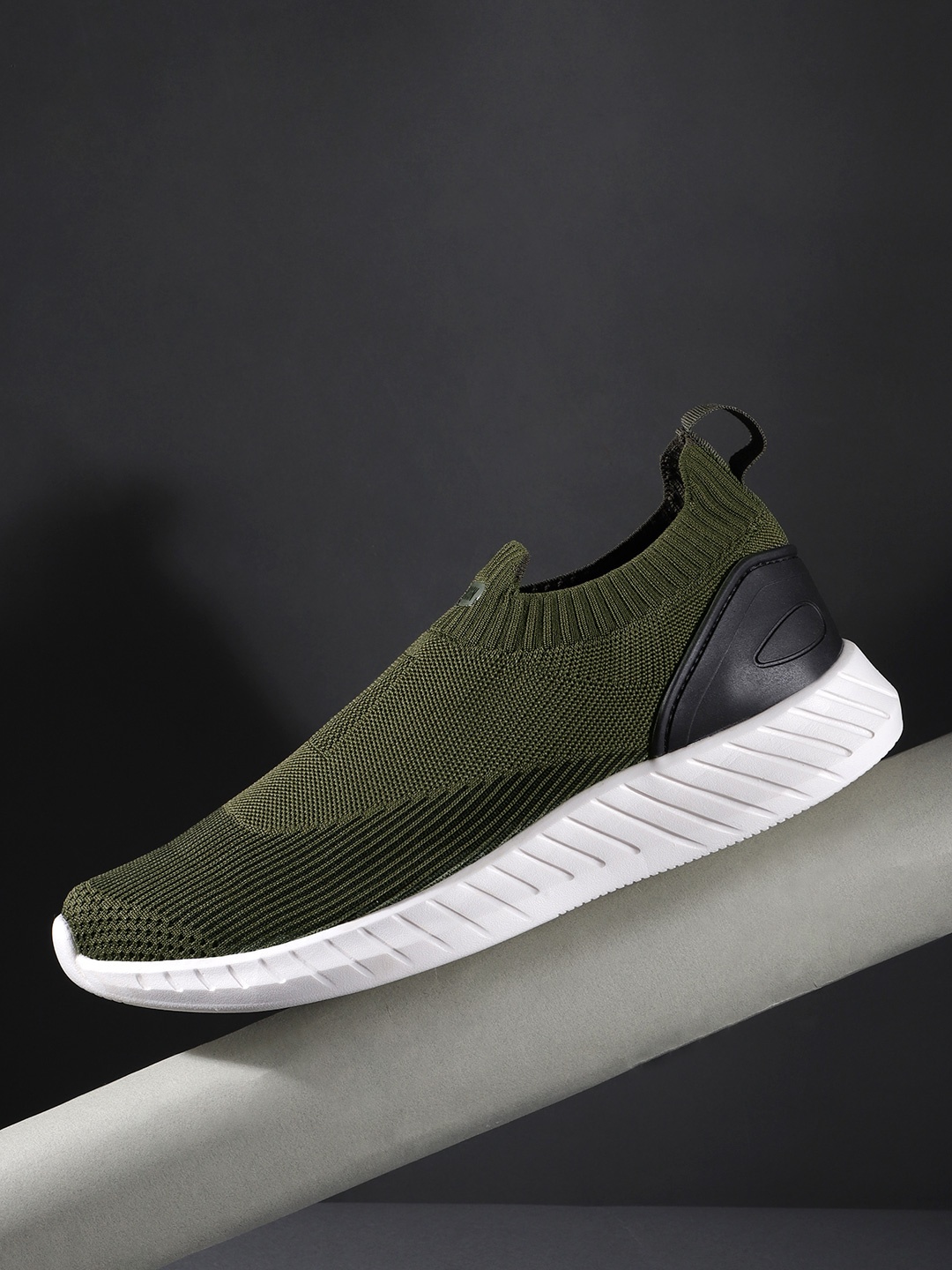 

WROGN Men Woven Design Slip-On Sneakers, Olive