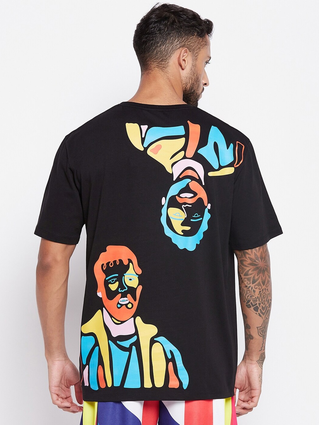 

EDRIO Graphic Printed Everfresh Cotton T-shirt, Black