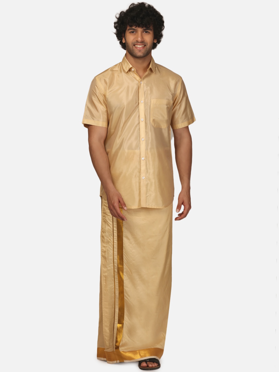 

Sethukrishna Mens Shirt and Dhoti Set, Beige