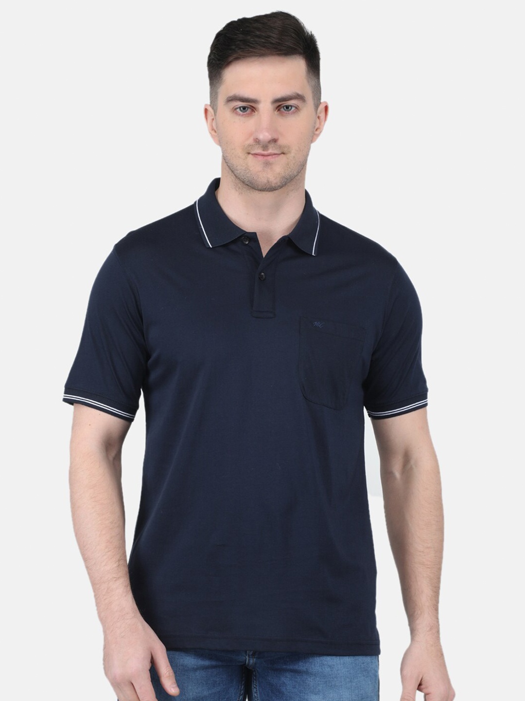 

Monte Carlo Polo Collar Cotton T-shirt, Navy blue