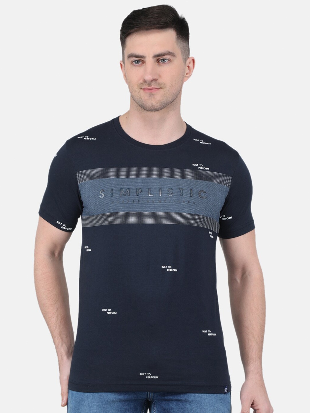 

Monte Carlo Typography Printed Round Neck T-shirt, Navy blue
