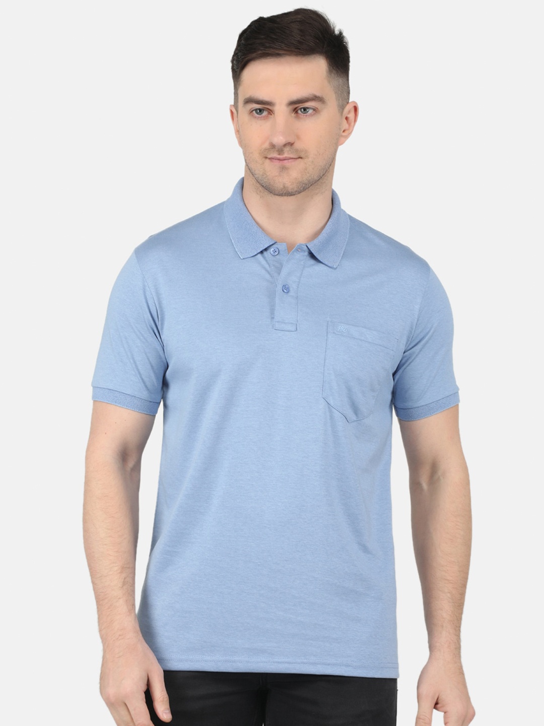 

Monte Carlo Polo Collar Short Sleeve Casual T-shirt, Blue