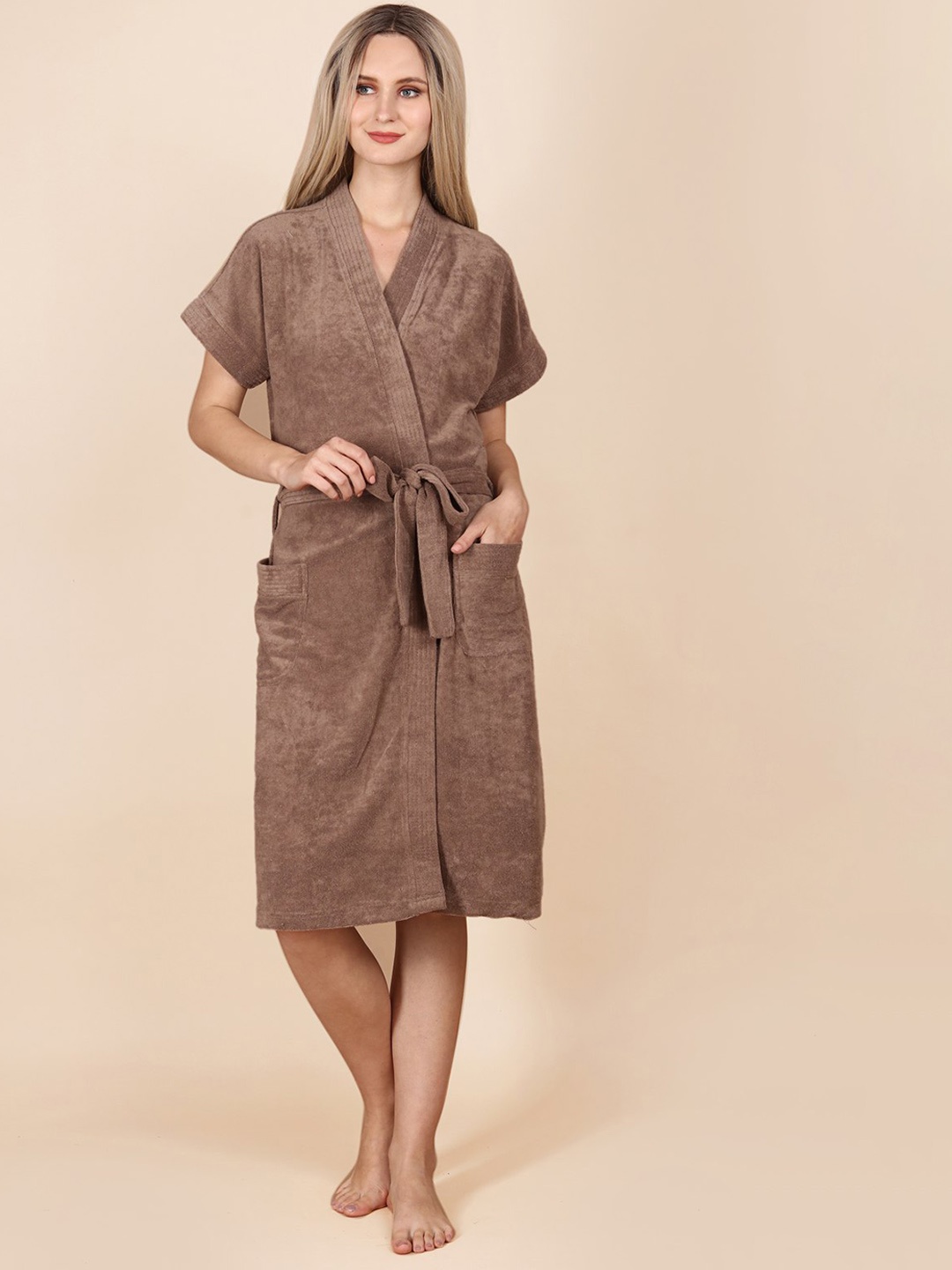 

ASPORA 260 GSM Terry Cotton Bath Robe, Brown