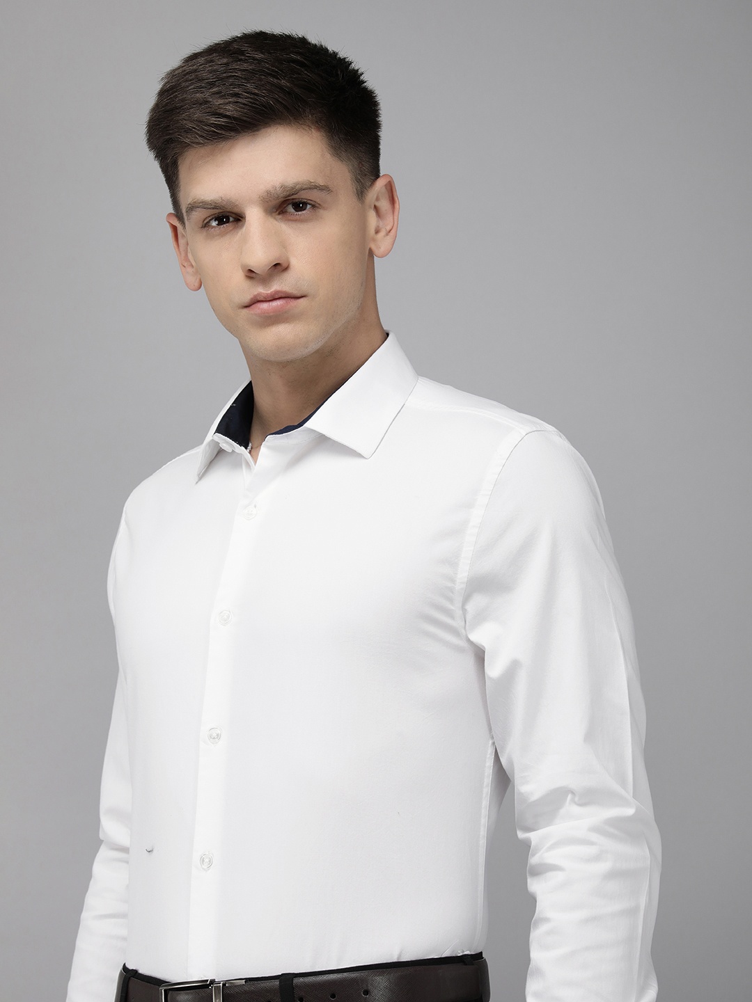 

THE BEAR HOUSE Slim Fit Opaque Formal Shirt, White