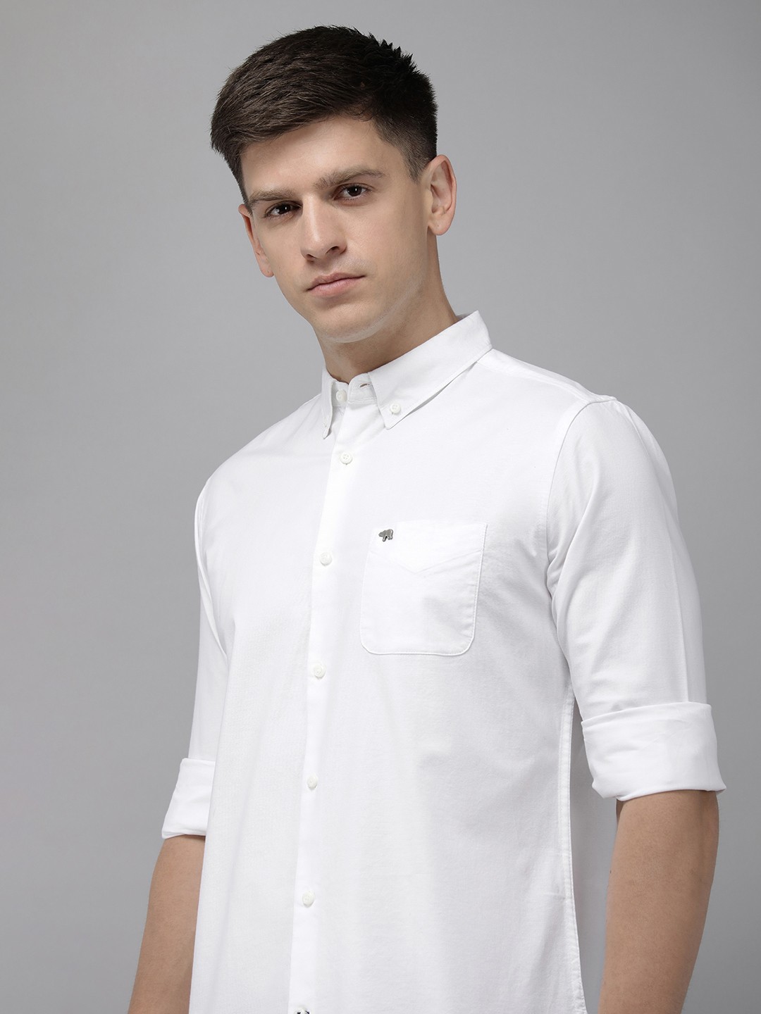

THE BEAR HOUSE Slim Fit Opaque Casual Shirt, White