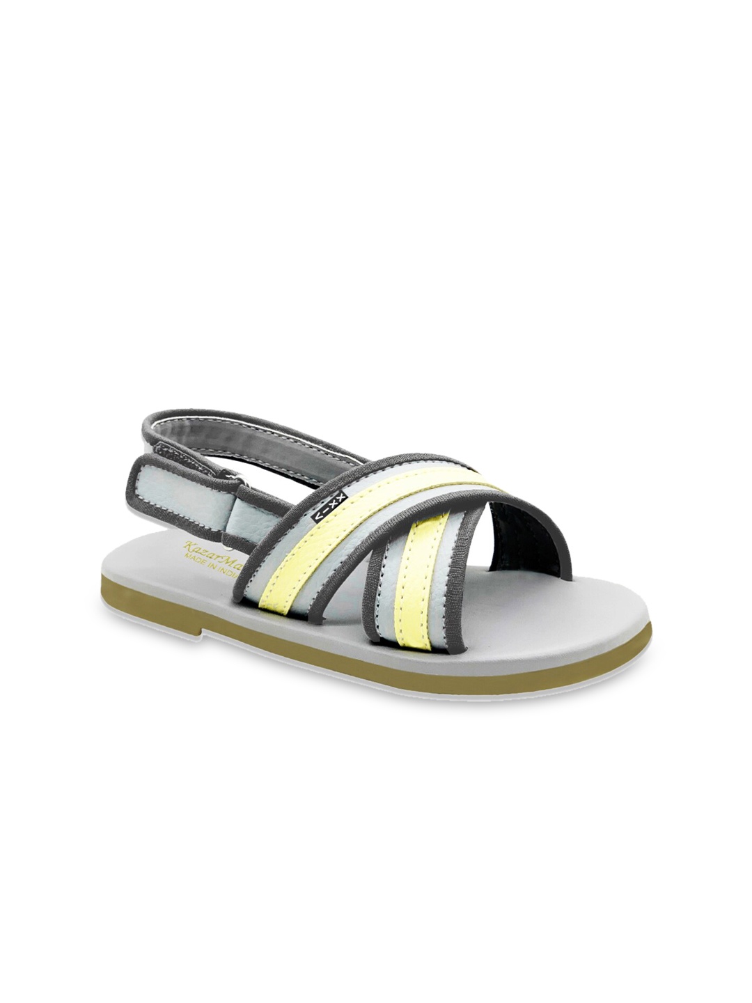 

KazarMax Boys Open Toe Velcro Closure Comfort Sandals, Grey