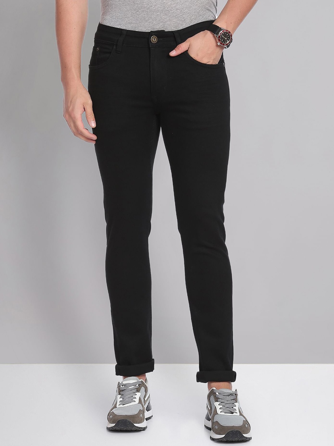 

AD By Arvind Men Slim Fit Stretchable Jeans, Black