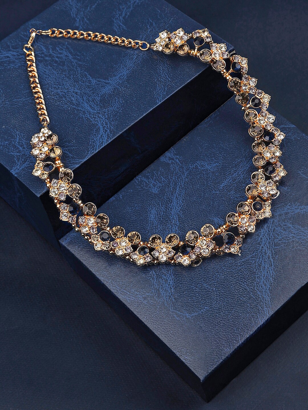 

Accessorize Gold-Plated Stone Studded Necklace, Black