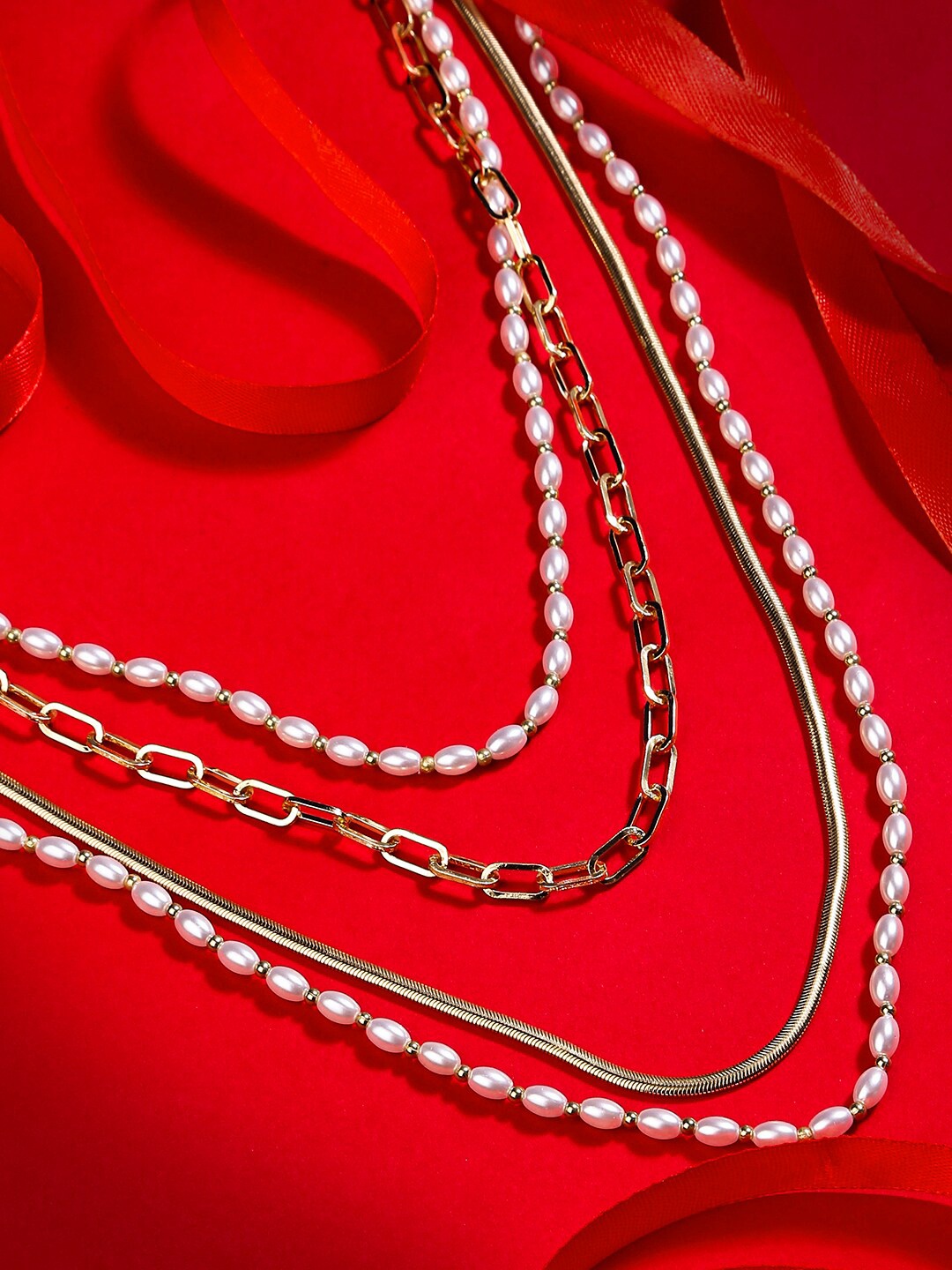 

Accessorize Pearls Studded Layered Necklace, White