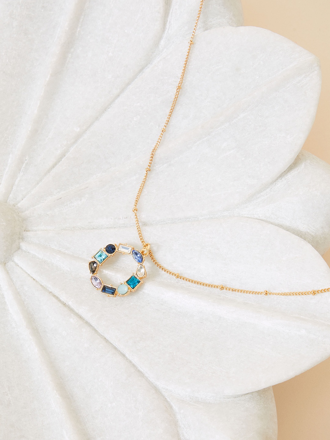

Accessorize Eclectic Stone Circle Pendant Necklace, Blue
