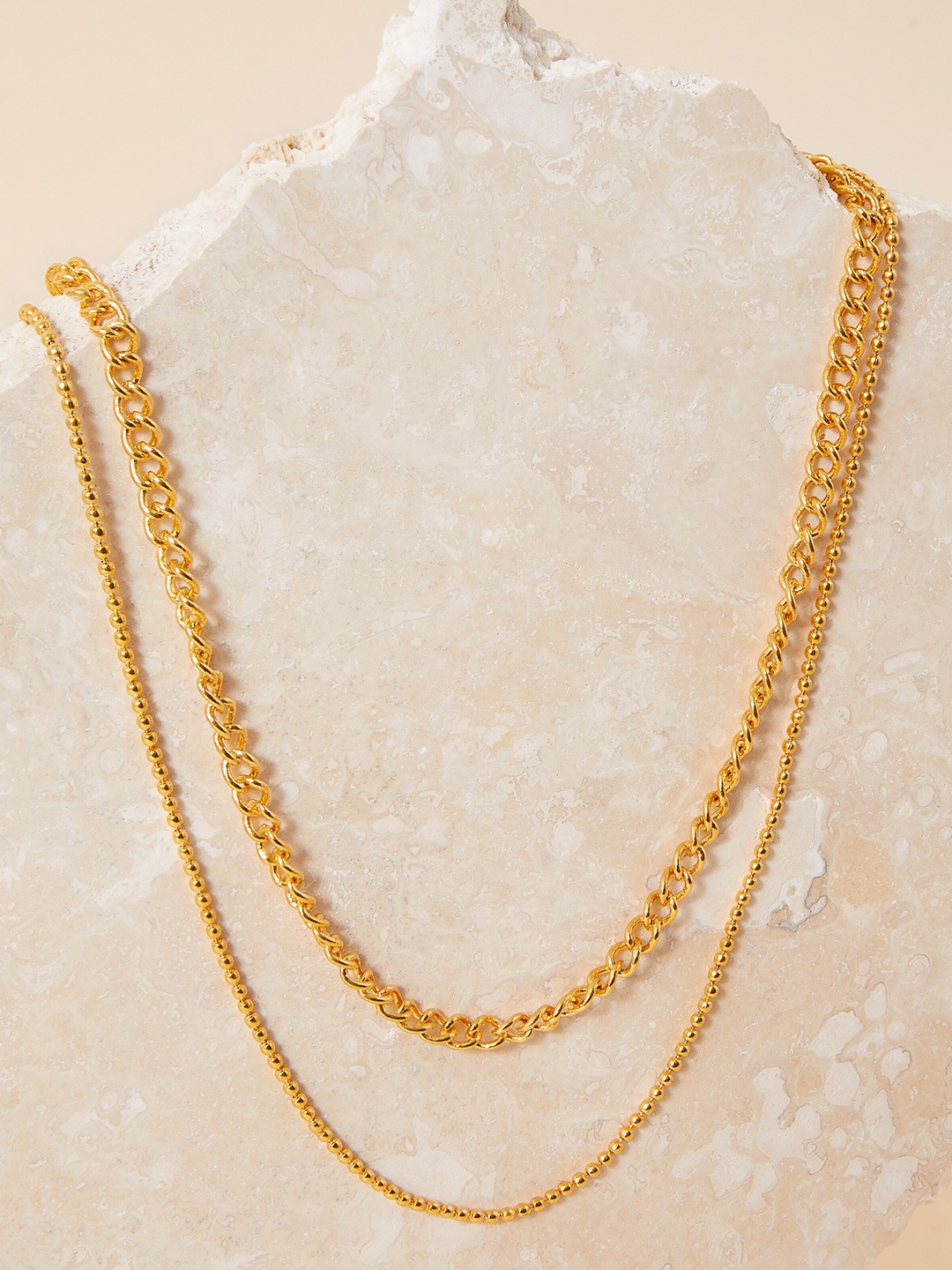 

Accessorize 14K Gold Plated Gold Z Green Onyx Round Facet Gemstones Necklace