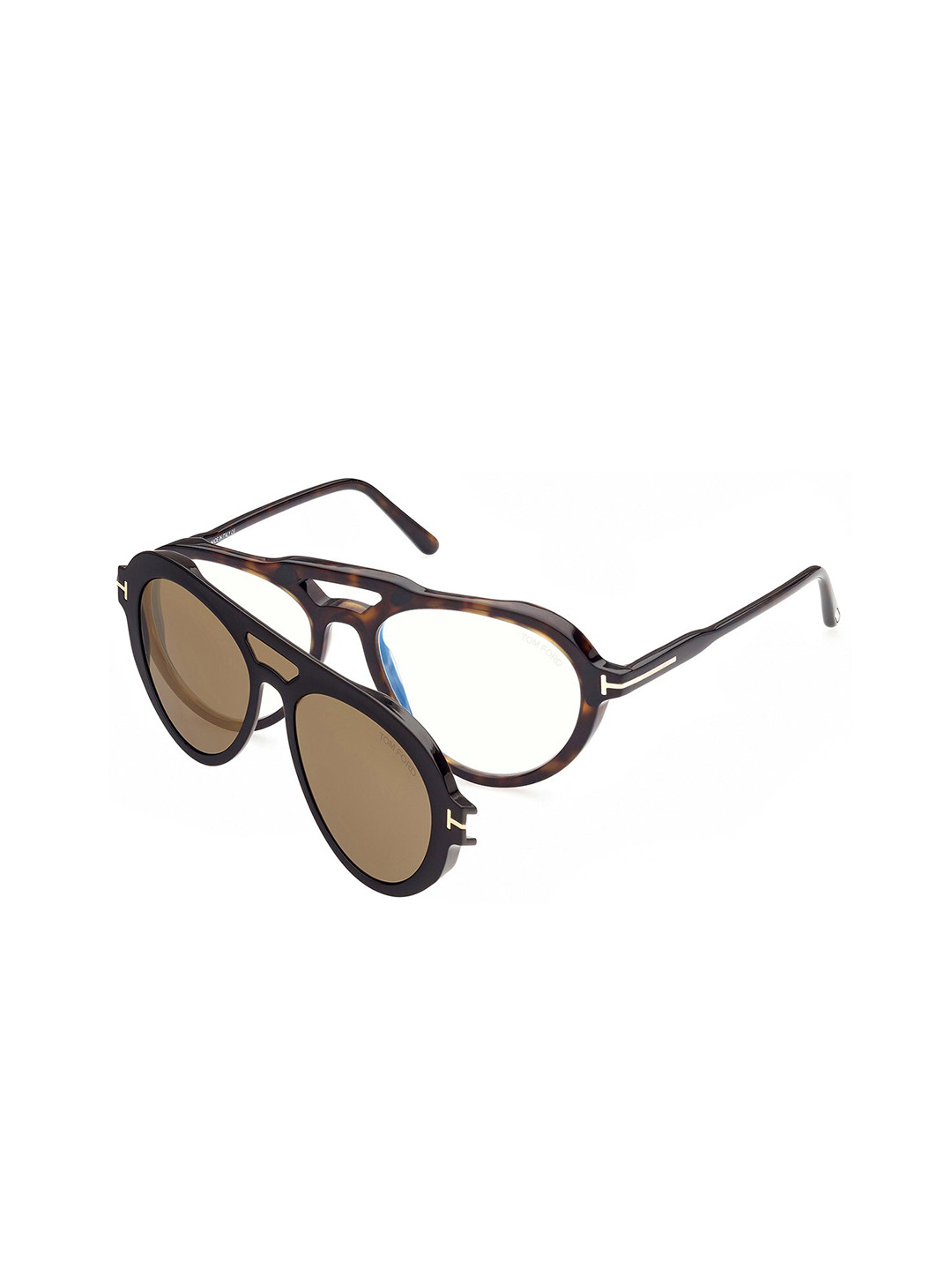 

Tom Ford Men Abstract Full Rim Aviator Frames FT5760-B_052, Transparent