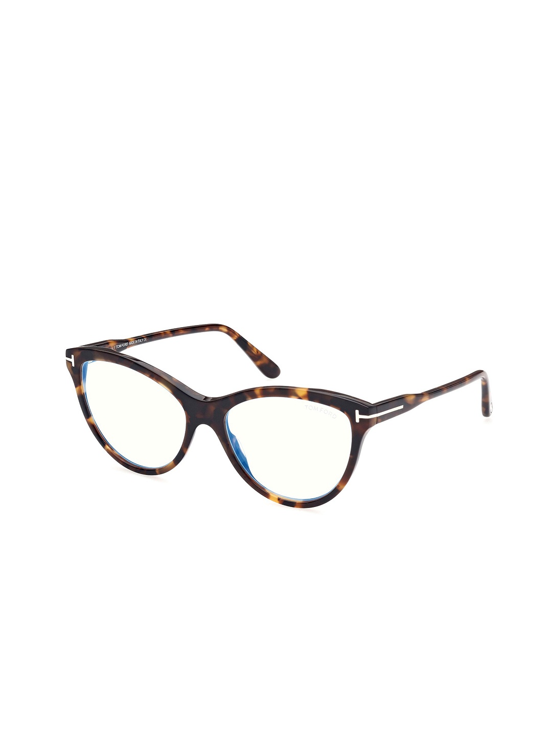 

Tom Ford Women Transparent Abstract Full Rim Cateye Frame FT5772-B_052, Brown