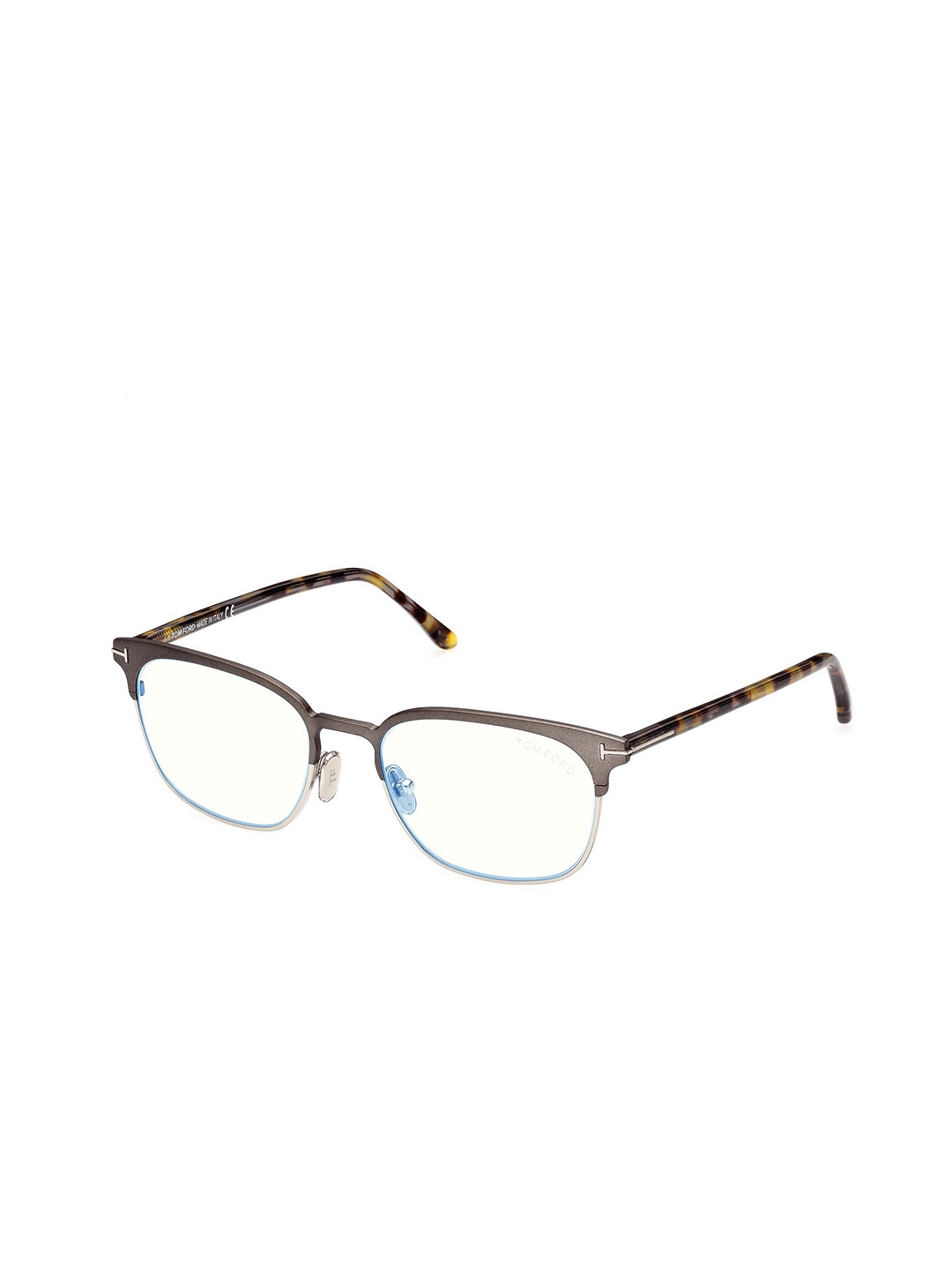 

Tom Ford Men Abstract Half Rim Square Frames FT5799-B_009, Transparent