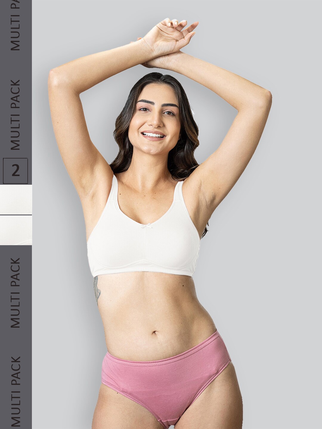 

LYRA Pack Of 2 Cotton Spandax Full Coverage Secret Support Bra, White