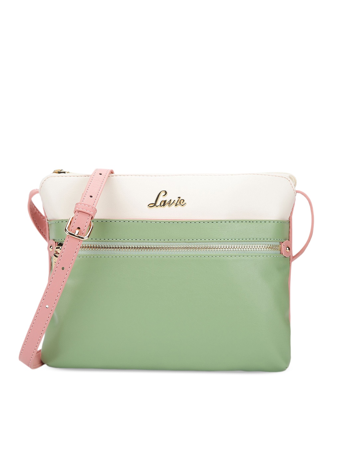 

Lavie Women Colourblocked Sling Bag, Green