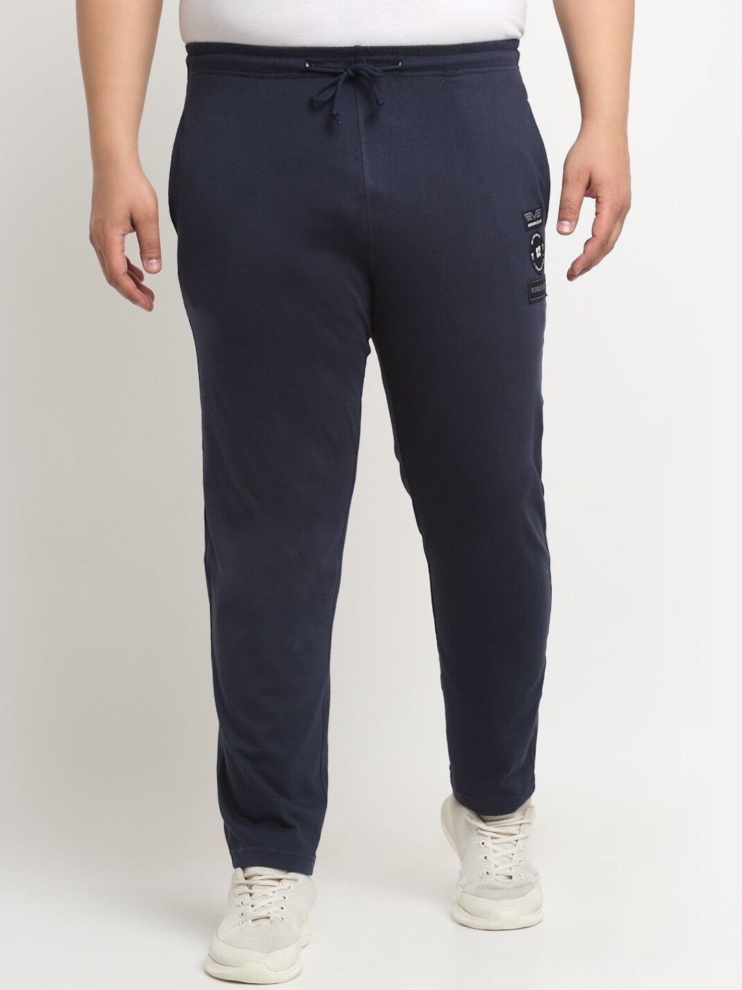 

plusS Men Plus Size regular Fit Cotton Track Pants, Navy blue