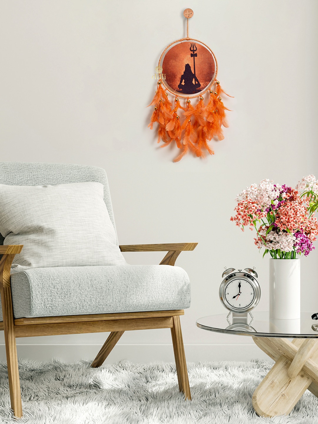 

DULI Brown & Orange Shivji Printed Hanging Windchimes