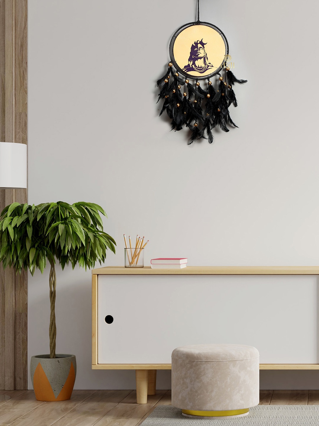 

DULI Black Printed Mahadev Hanging Dream Catcher