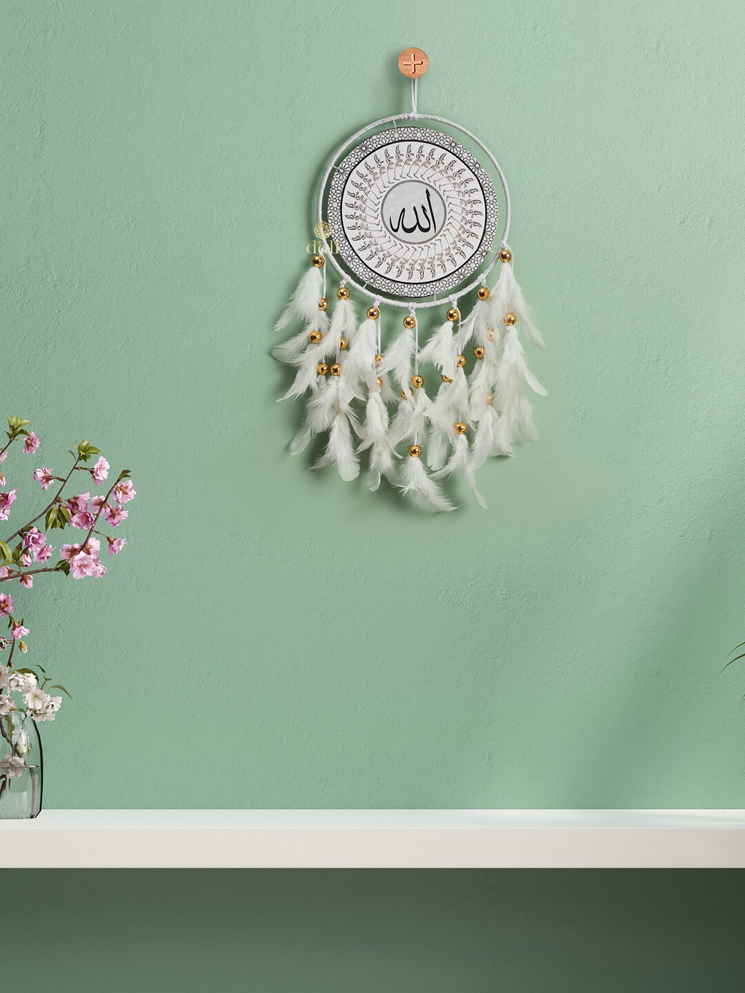 

DULI White Printed Allah Hanging Dream Catcher