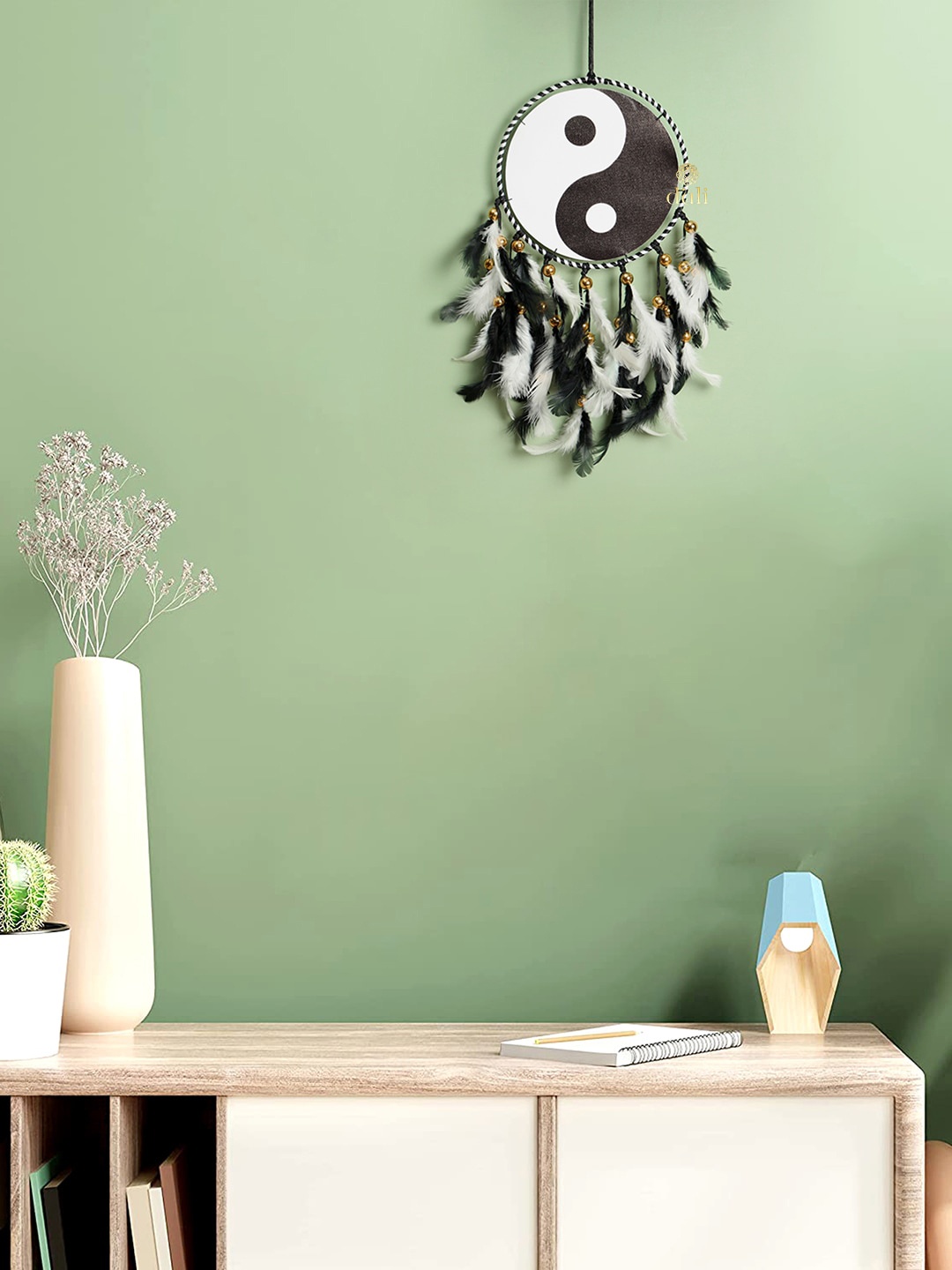 

DULI Black & White Printed Yin & Yang Dream Catcher