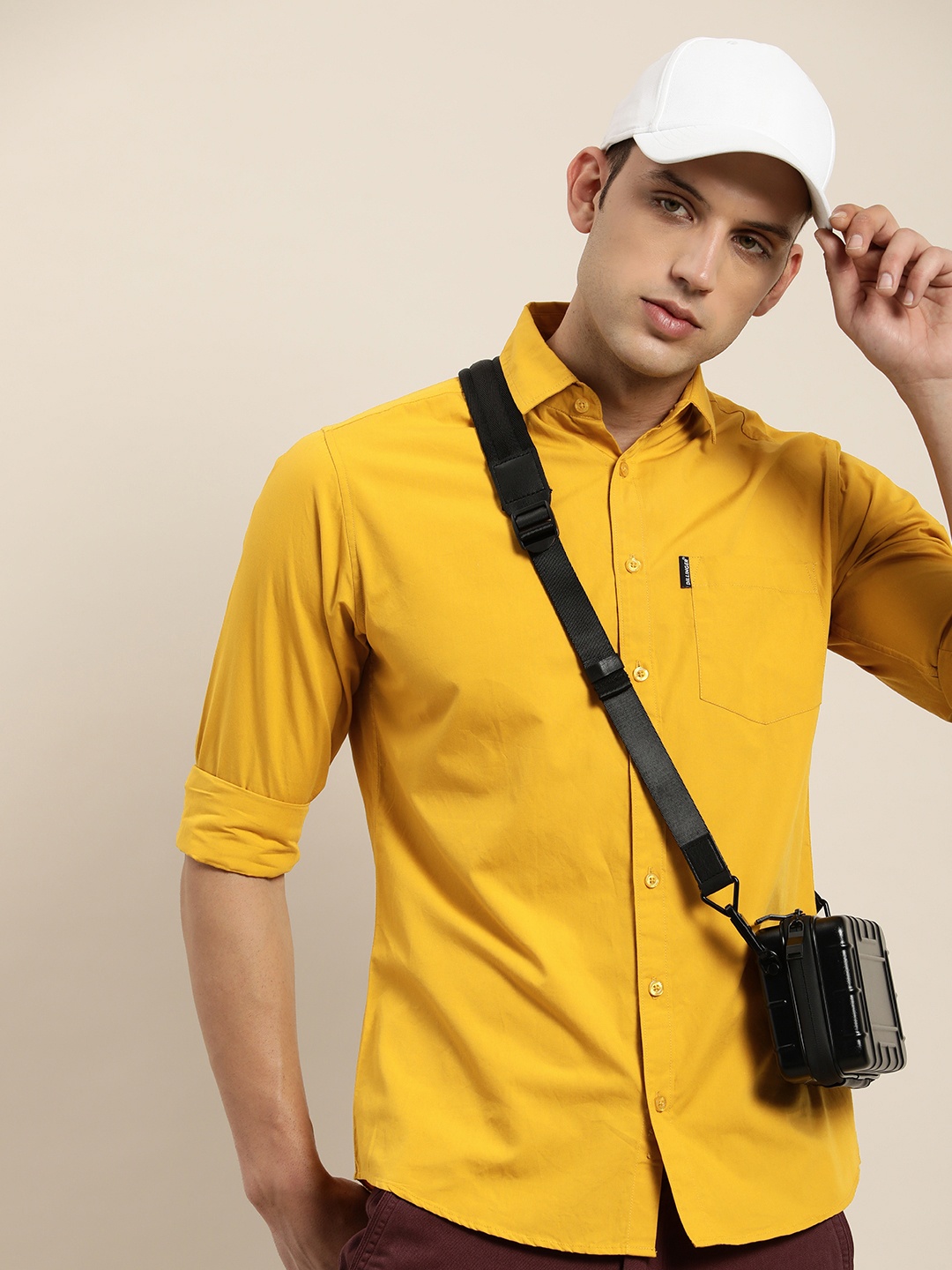 

DILLINGER Men Regular Fit Opaque Casual Shirt, Mustard