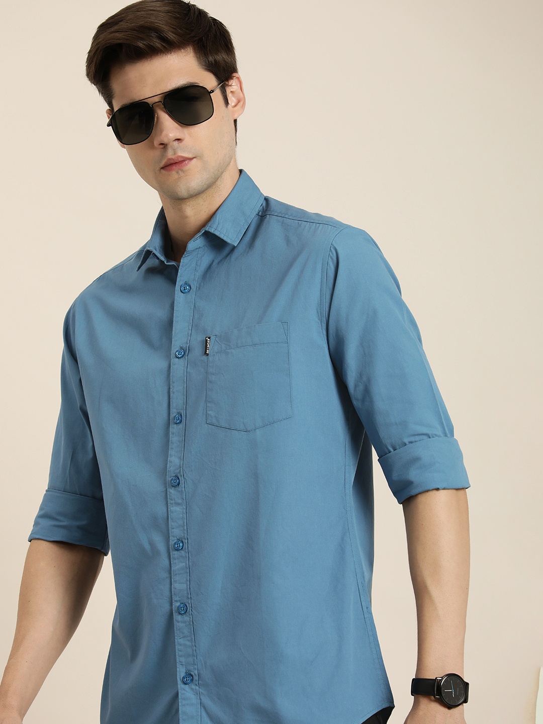

DILLINGER Men Opaque Regular Fit Casual Shirt, Teal