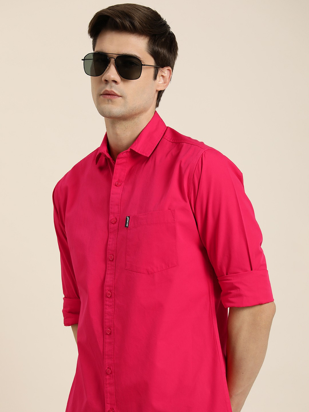 

DILLINGER Men Opaque Regular Fit Casual Shirt, Pink