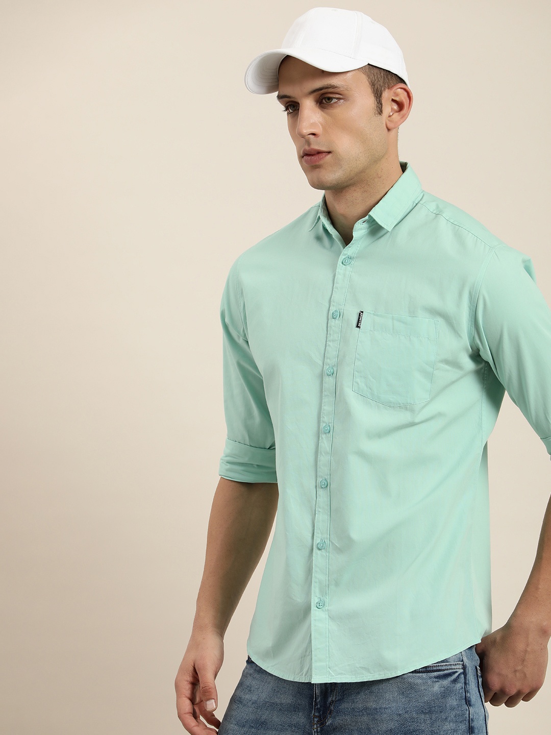 

DILLINGER Men Regular Fit Opaque Casual Shirt, Sea green