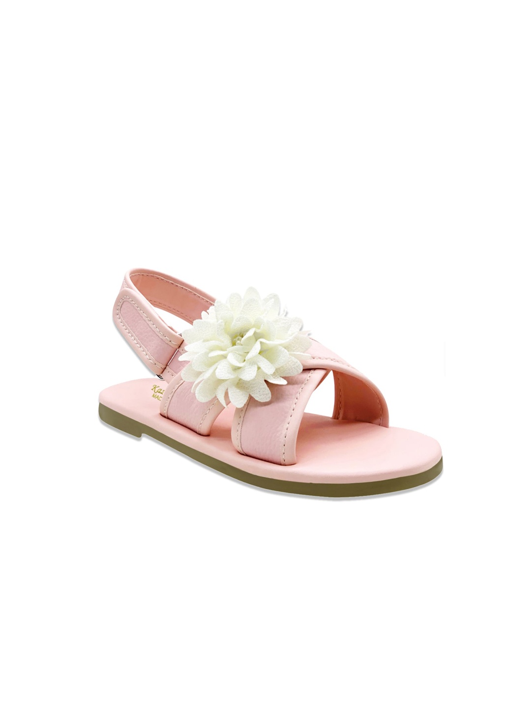 

KazarMax Girls Floral Embellished Open Toe Flats, Pink