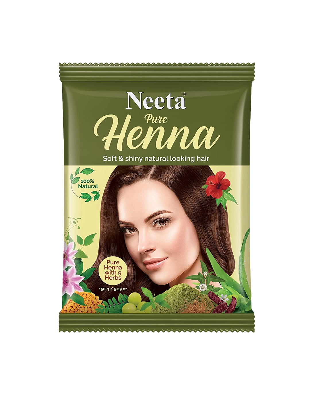

Neeta Pack of 2 100% Pure Natural & Organic Henna -150g Each, Brown