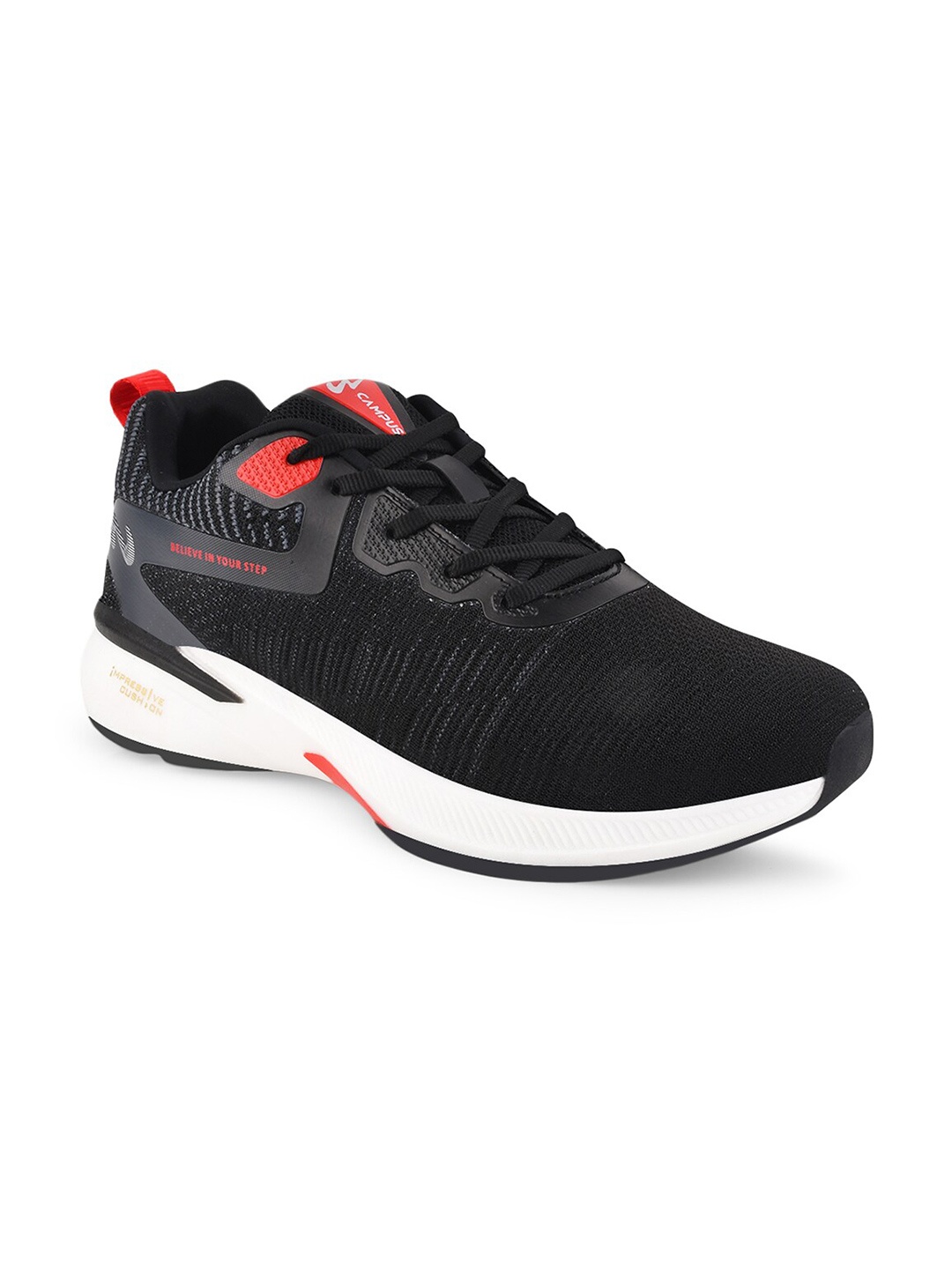 

Campus Men Node Mesh Running Shoes, Black