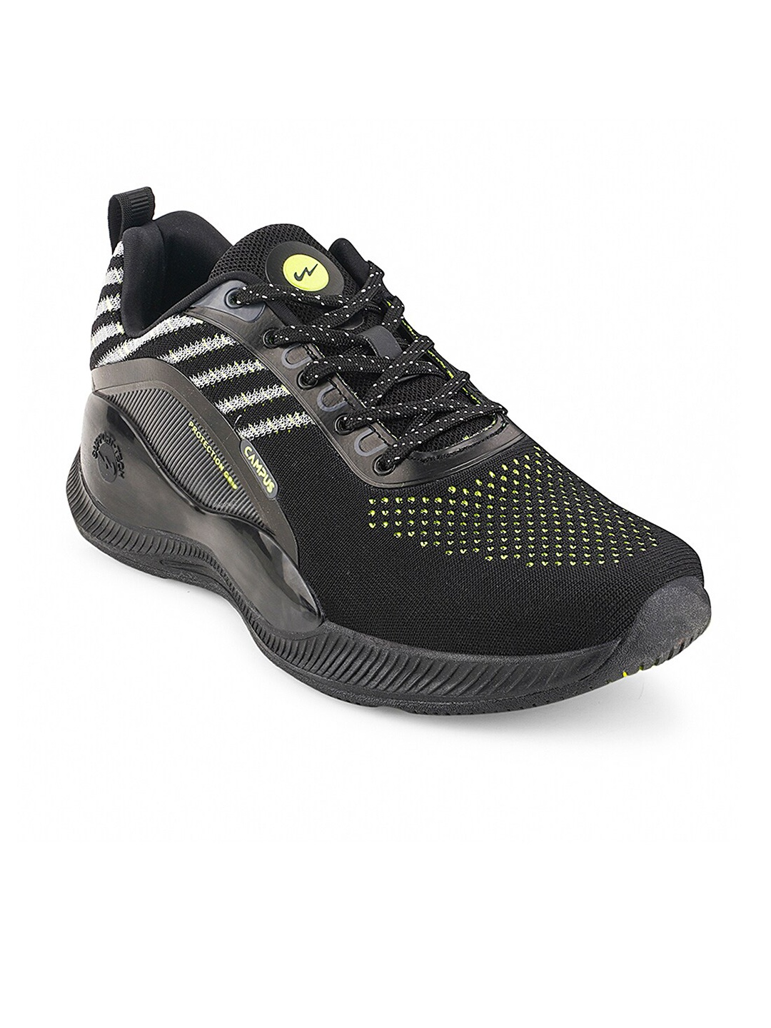 

Campus Men Guide Mesh Running Shoes, Black