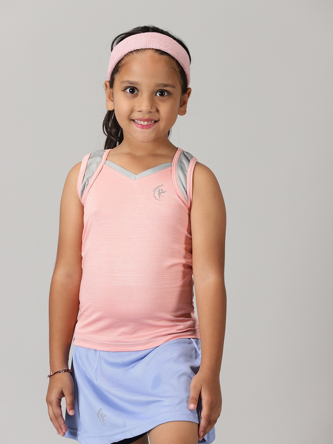 

KiddoPanti Girls Round Neck Racer Back Tank Top, Peach