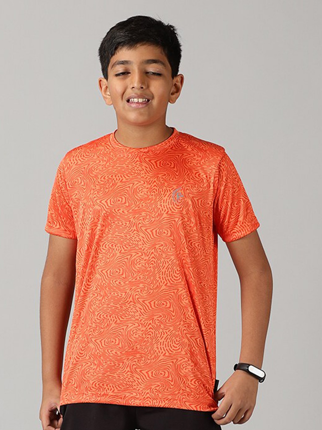 

KiddoPanti Boys Abstract Printed T-shirt, Orange