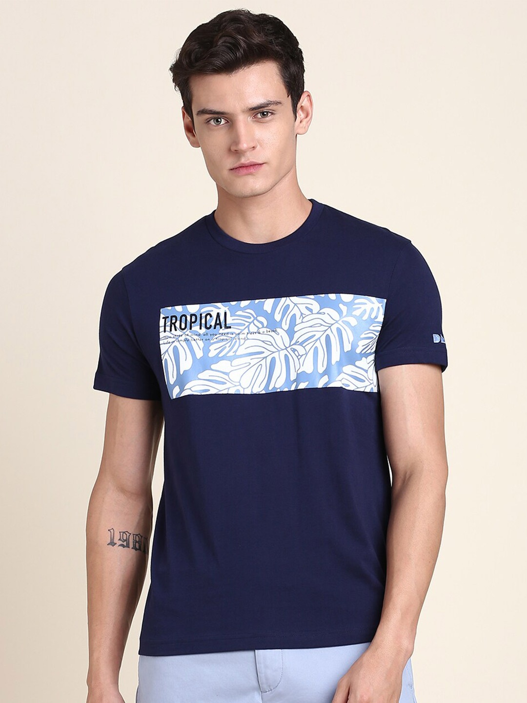 

Dennis Lingo Printed Slim Fit T-shirt, Navy blue