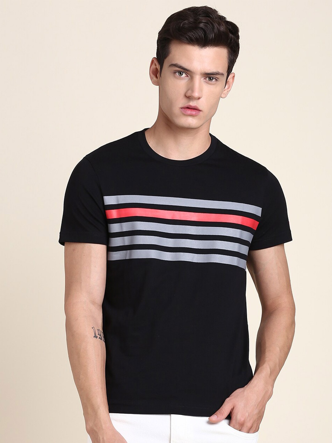 

Dennis Lingo Striped Slim Fit T-shirt, Black