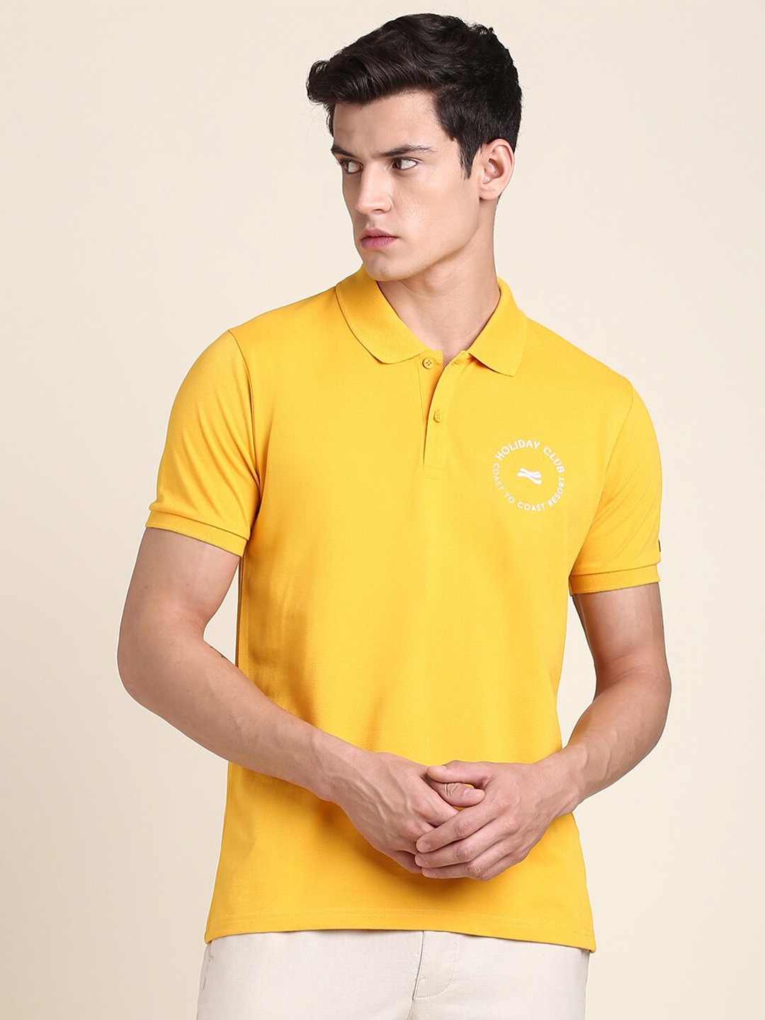 

Dennis Lingo Yellow Polo Collar T-Shirt