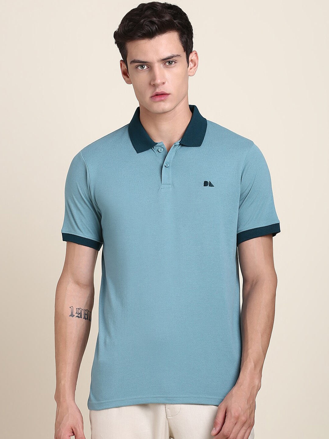 

Dennis Lingo Polo Collar Cotton Regular Fit T-shirt, Sea green