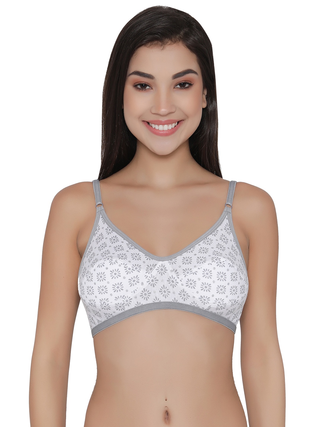 

Clovia Non-Padded Non-Wired Full Cup Printed Bra, White