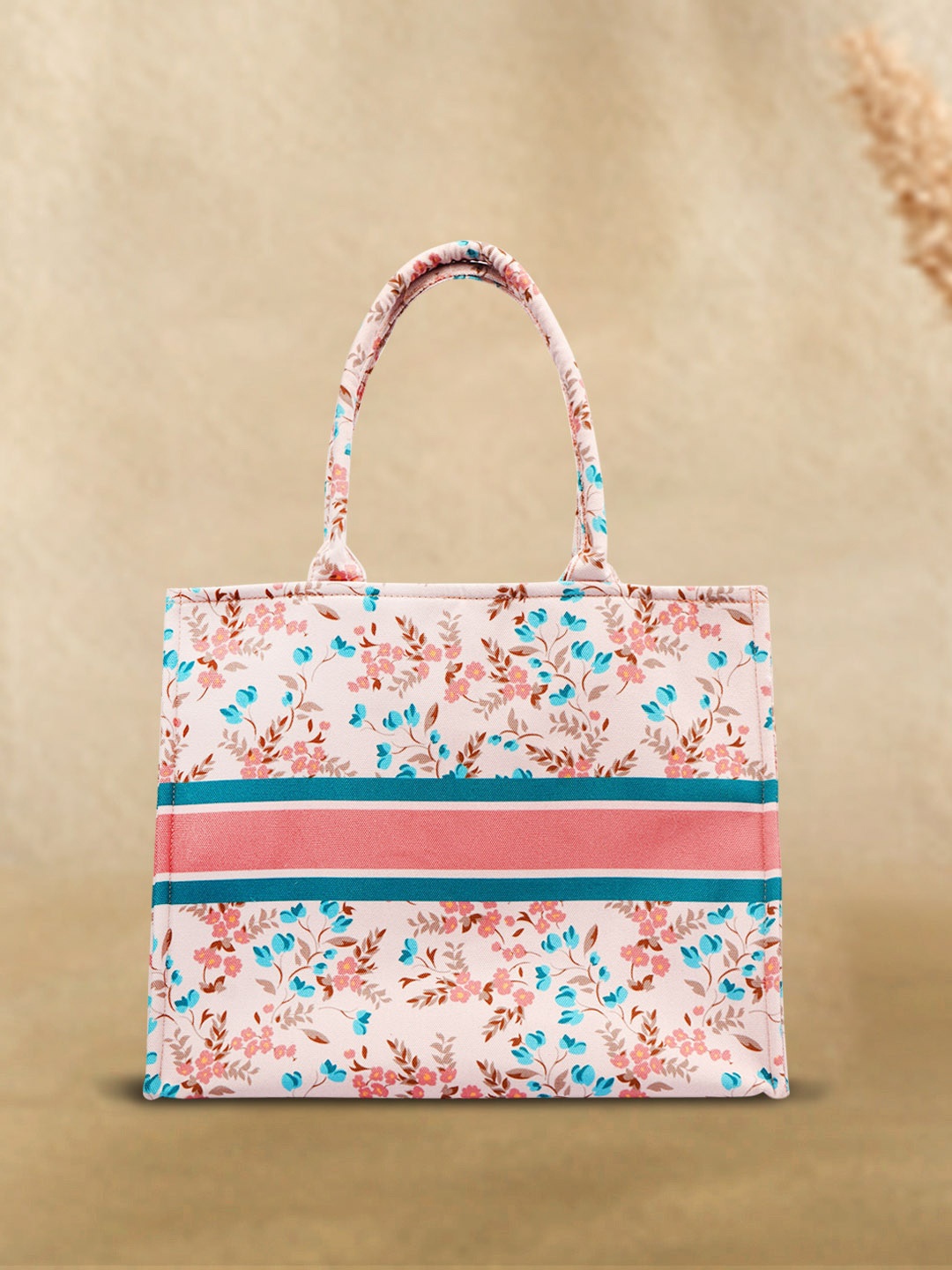 

Crazy Corner Women Floral Printed Oversized Shopper Tote Bag, Pink