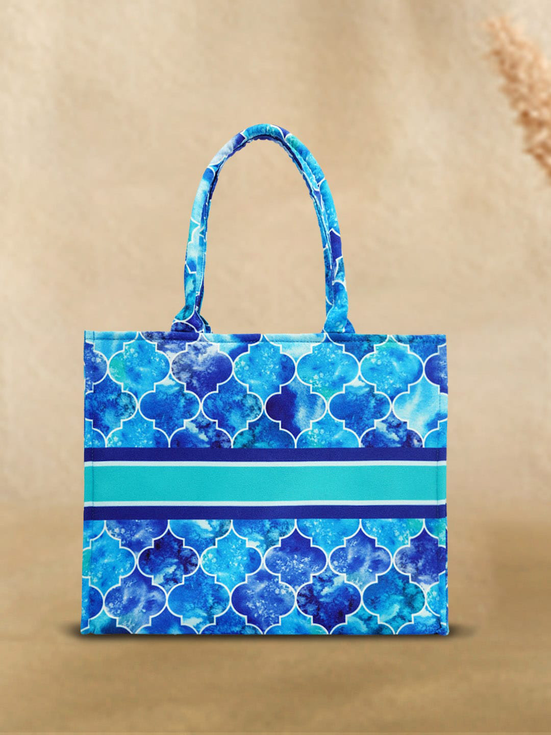 

Crazy Corner Printed Oversized Shopper Handheld Bag, Blue