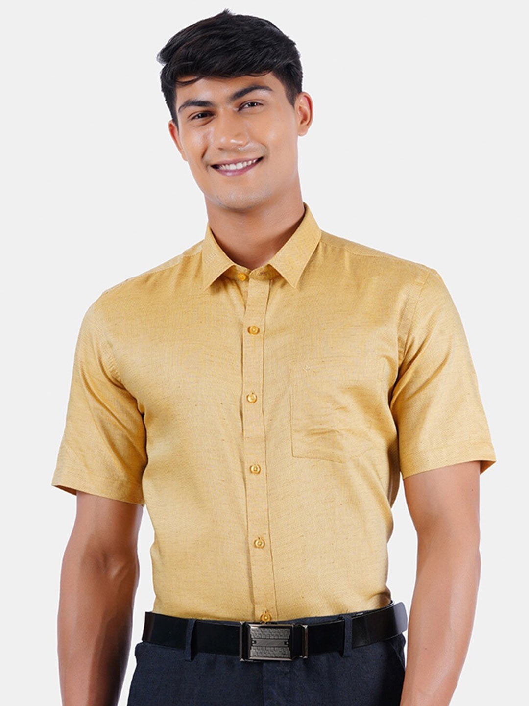 

Ramraj Tailored Fit Pure Cotton Formal Shirt, Orange