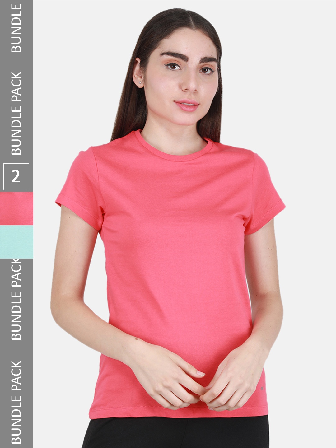 

Monte Carlo Pack of 2 Round Neck Cotton Top, Pink