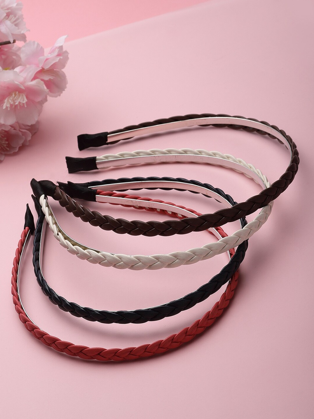 

VOGUE PANASH Women Set of 4 Fabric & Metal Hairband, Off white
