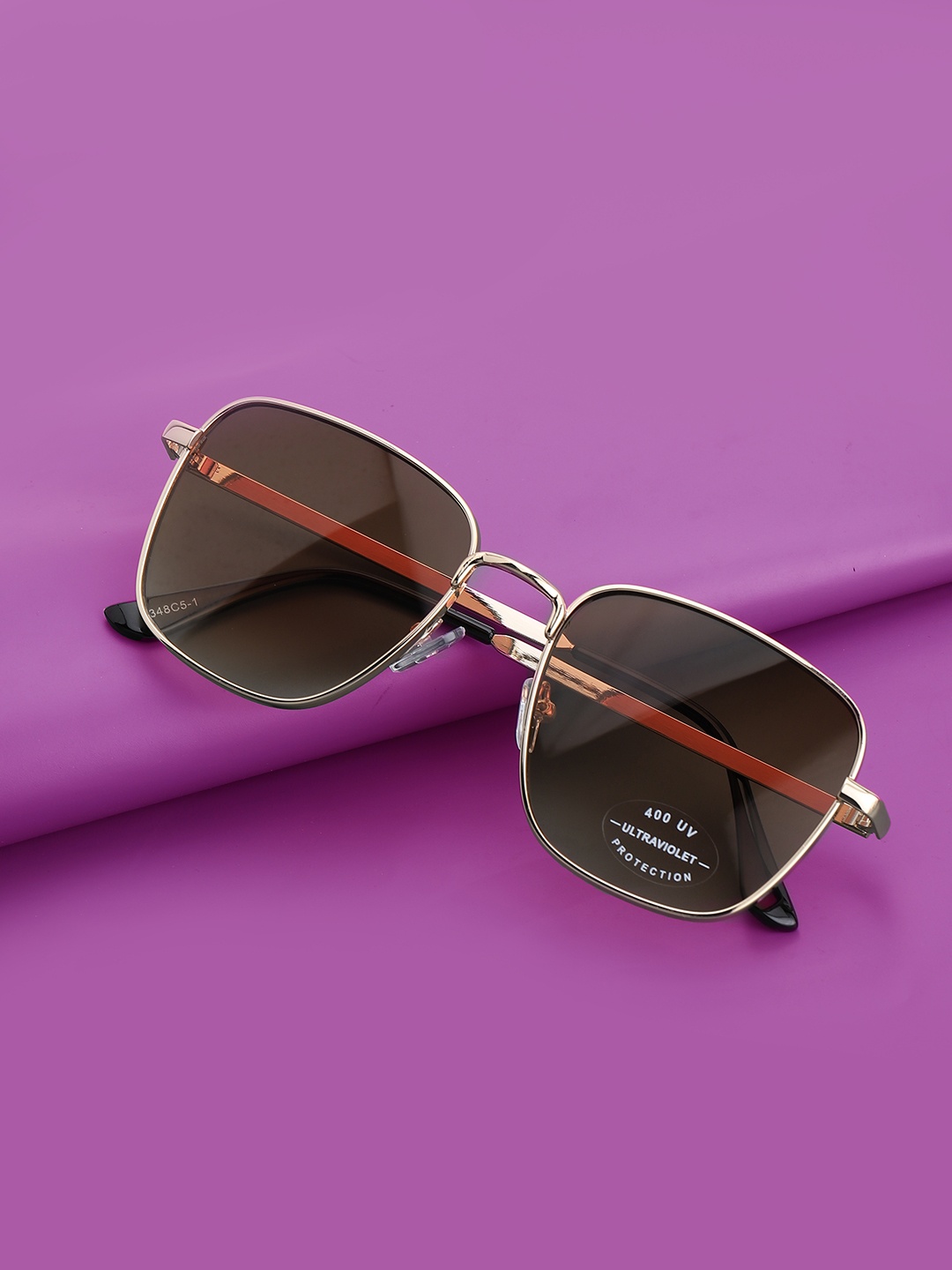 

Carlton London Women Square Sunglasses with UV Protected Lens CLSW199, Gold