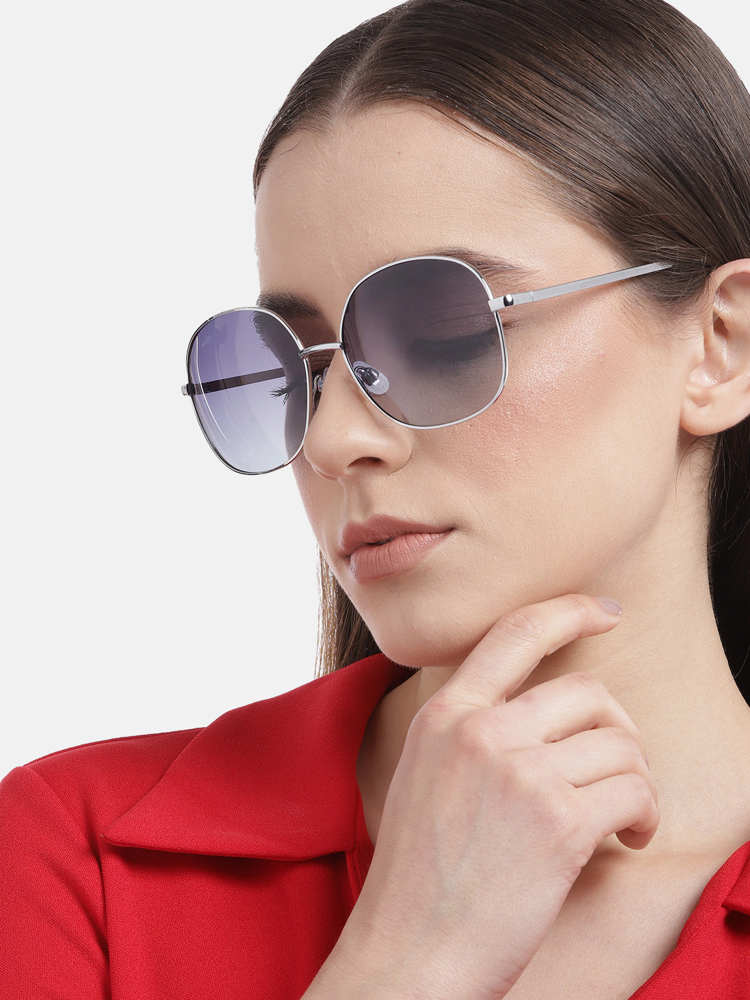 

Carlton London Women Rectangle Sunglasses with UV Protected Lens, Silver