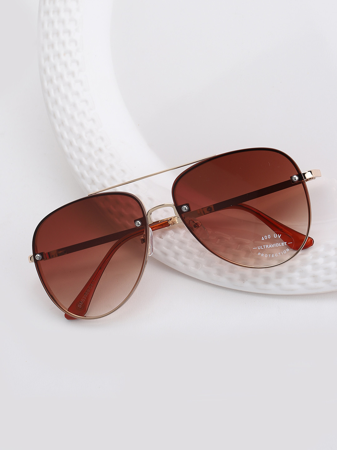 

Carlton London Women Aviator Sunglasses With UV Protected Lens CLSW221, Gold